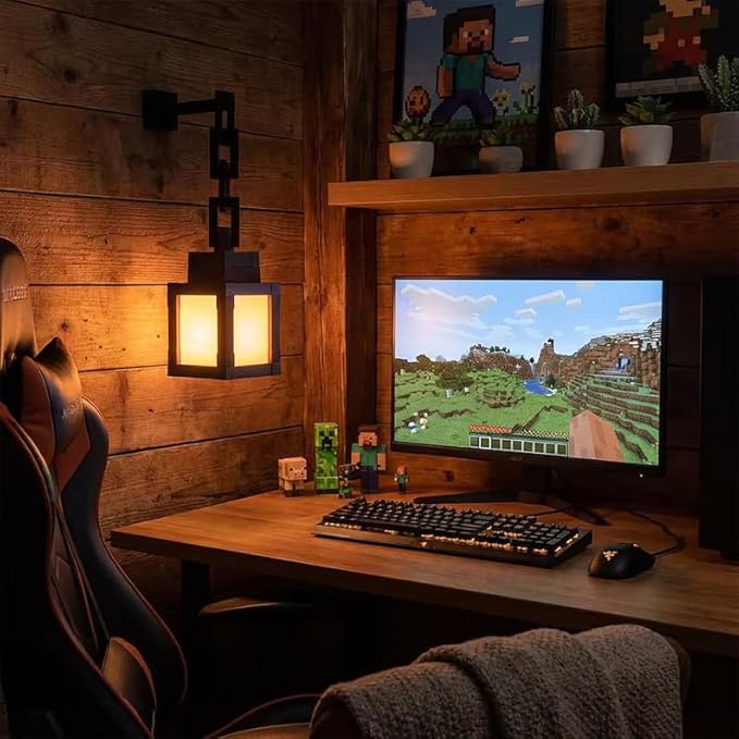 Pixel Lantern Night Light - 16 Colors Changing Hanging Lamp - USB Rechargeable LED Lights with Touch & Remote Control - Table & Wall Mount Mood Nightlight - Decor for Bedroom Gamer Room - Gift for Boy