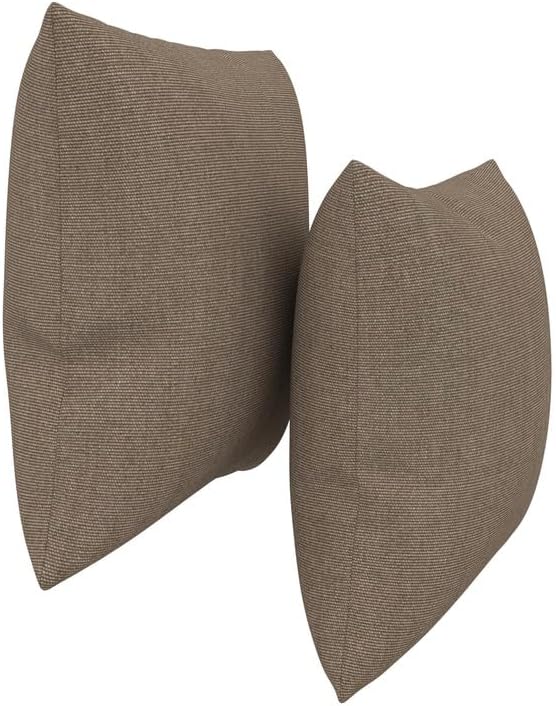 Covers & All Sunbrella Indoor/Outdoor Throw Pillows, Square Throw Pillows Inserts with Covers Set of 2 (Canvas Taupe, 16x16)