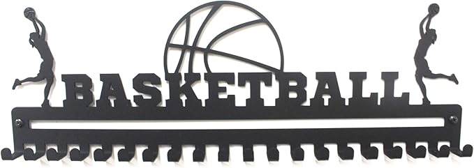 Sports Medal Hanger Display, Medal Holder Ribbon Display with Hooks, Key Holder & Award Rack for Wall, Great Gift for Kids and Adults