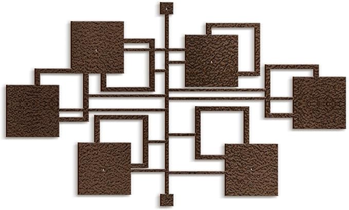 SIGNLEADER Metal Wall Decor Rectangles Geometric Minimalist Modern Luxury Wall Sculpture Hangings 3D Statue Home Decoration for Living Room, Bedroom, Bathroom, Kitchen, Fireplace, Office - 24" Bronze