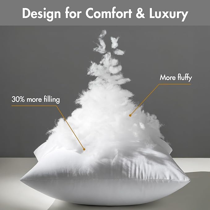 MIULEE 14x22 Down Alternative Pillow Insert, Fluffy Soft Throw Pillow for Couch Bed Sofa Plush Luxury Lumbar Support