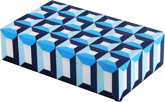 Handicrafts Home Decorative Storage Box 10x6 – Remote Organizer Box with Lid, Modern Decorative Keepsake Box, Boho Shelf Décor, Memory Box for Photos or Letters, Decorative Box for Table Décor