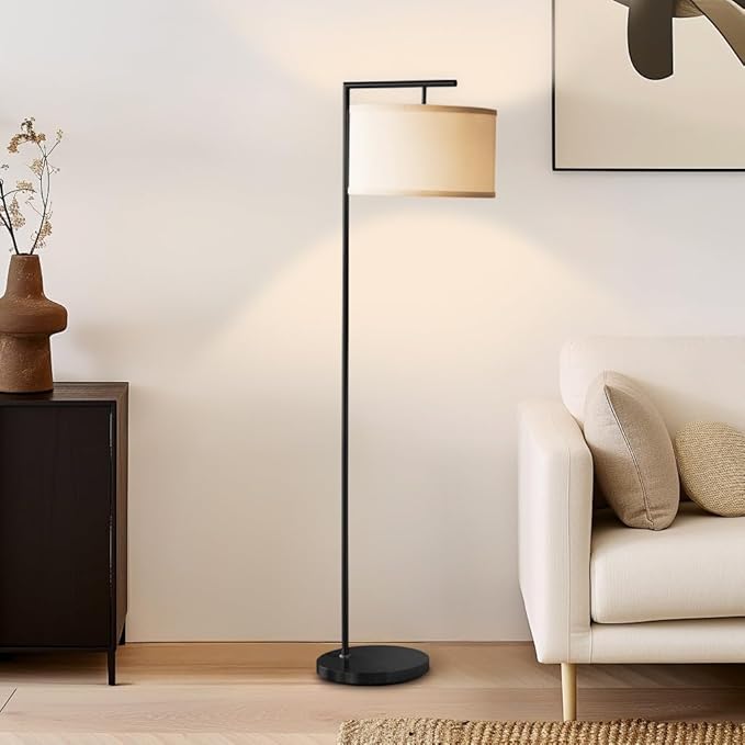 Brightech Montage Modern Floor lamp, LED Floor Lamp for Living Rooms & Offices - Tall Standing Lamp for Bedroom Reading - Corner Pole Lamp for Contemporary Home Decor - Black