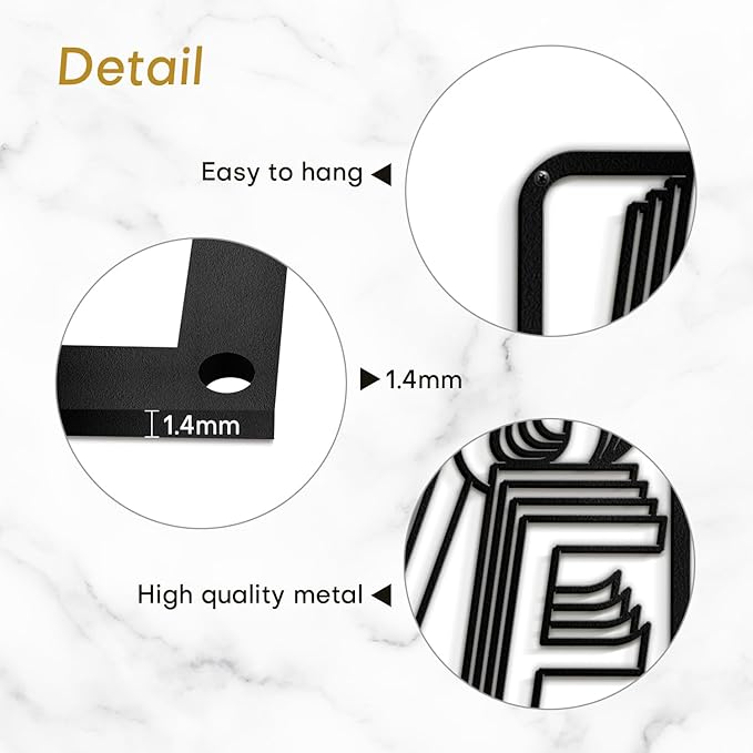 SIGNLEADER Metal Wall Art Decor The Love Modern Abstract Wall Sculpture Hangings Home Decoration for Living Room, Bedroom, Bathroom, Kitchen, Outdoor - 18" Black