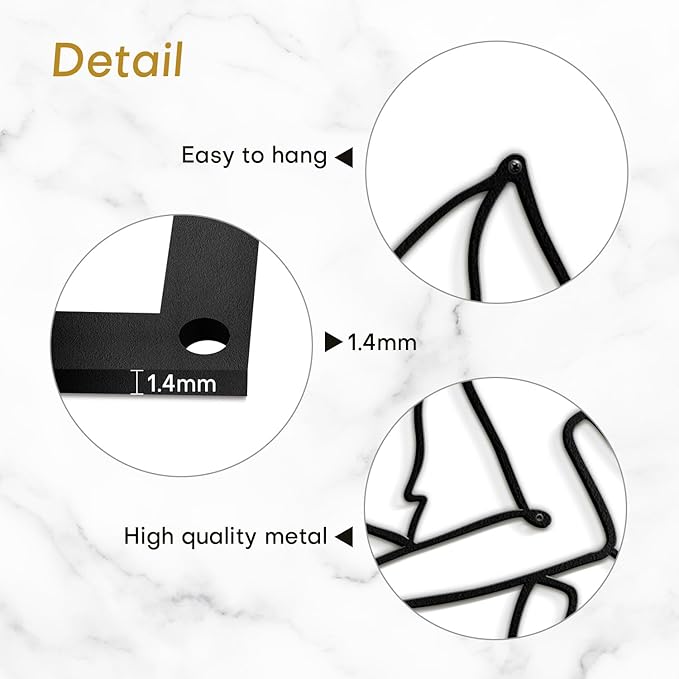 SIGNLEADER Metal Wall Art Decor Woman Body Outline Modern Abstract Wall Sculpture Hangings Home Decoration for Living Room, Bedroom, Bathroom, Kitchen, Outdoor - 18" Black