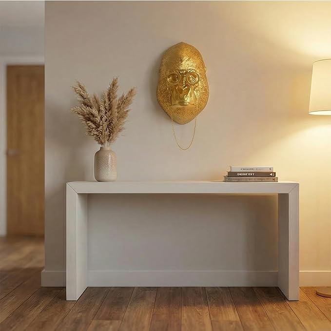 Juedawyal Golden Animal Head Wall Decor – Gorilla with Glasses, Resin Eclectic Wall Art for Entryway, Bar & Living Room