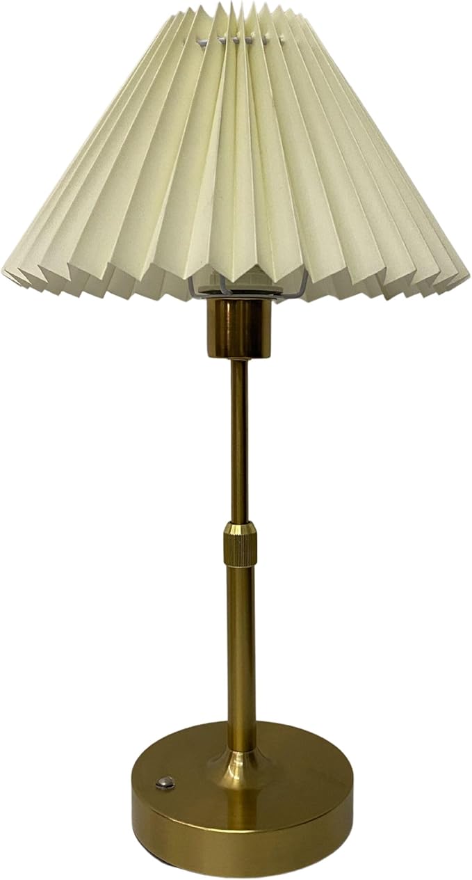 Small Pleated Table Lamp - Cordless, Touch Control, Ideal for Bedroom and Living Room Decoration