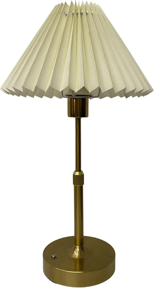 Small Pleated Table Lamp - Cordless, Touch Control, Ideal for Bedroom and Living Room Decoration