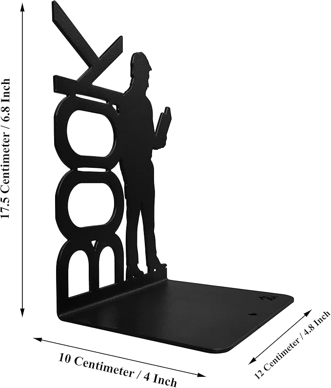 Book Metal Bookends,Decorative Bookends, Non Skid Book Ends, Book Stopper for Home/Office Decor/Shelves, Office Bookends, Library bookends, (7 Inch Tall)
