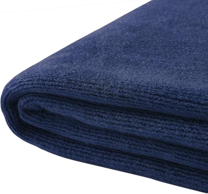 Homiest Decorative Knitted Throw Blanket with Fringe, Lightweight Acrylic Knit Blanket, Soft & Cozy Tassel Blanket for Couch, Sofa, Bed (Navy Blue, 60 x 80 Inch)
