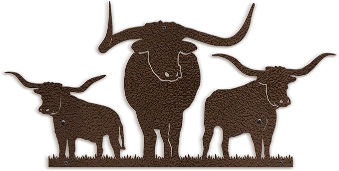 SIGNLEADER Metal Wall Art Decor Three Cows Minimalist Modern Abstract Wall Sculpture Hangings Home Decoration for Living Room, Bedroom, Bathroom, Kitchen, Outdoor - 18" Bronze