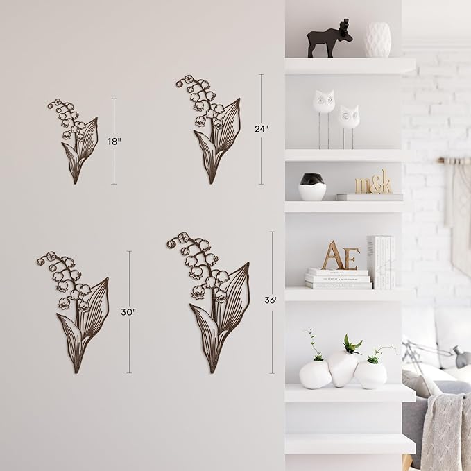 SIGNLEADER Metal Wall Art Decor Petal and Leaf Modern Abstract Wall Sculpture Hangings Home Decoration for Living Room, Bedroom, Bathroom, Kitchen, Outdoor - 18" Bronze