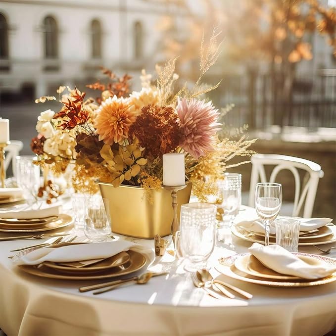 6 Pcs Small Gold Vases for Centerpieces Tall Metal Flower Trumpet Vase Vintage Compote Planter Plant Pots for Wedding Party Table Centerpiece Decorations (3.7 Inch,Cylinder)