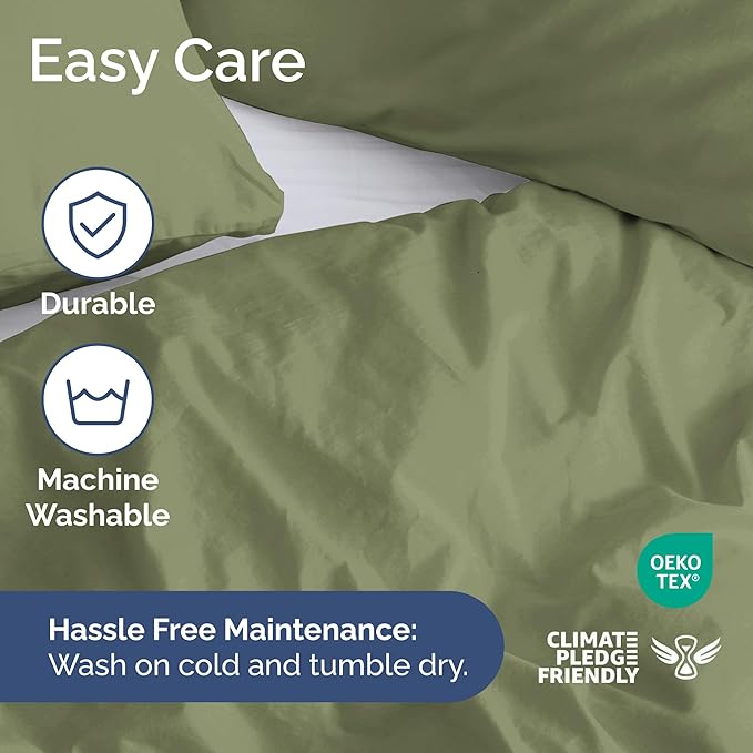 Duvet Cover Twin/Twin XL Size Set - Extra Soft Duvet Cover 68 x 90 with 1 Pillow Sham - Hotel Luxury, Easy Care and Fade Free with Zipper Closures & Ties - Comfy, Breathable Bedding Set (Sage Green)