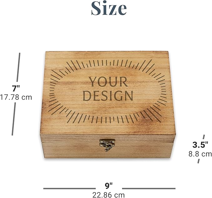 Let's Make Memories Personalized Wooden Keepsake Box With Hinged Lid - Wood Memento Box - Decorative Storage - Home Decor - For Couples, Wedding, Newlyweds - Upload Your Photo - Our Love Story