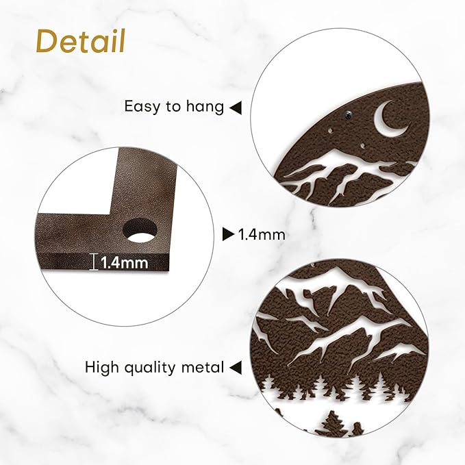 SIGNLEADER Metal Wall Art Decor Bear, Pine Minimalist Modern Abstract Wall Sculpture Hangings Home Decoration for Living Room, Bedroom, Bathroom, Kitchen, Outdoor - 18" Bronze