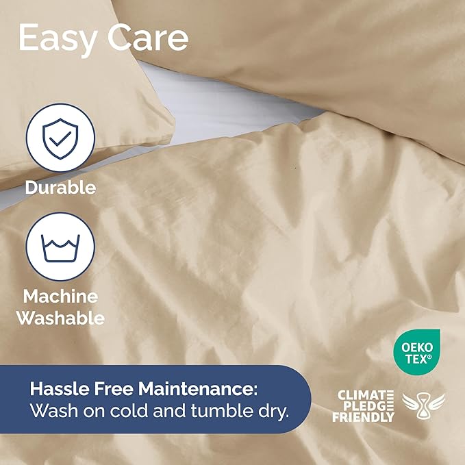 Duvet Cover Cal King Size Set - Extra Soft Cal King Size Duvet Cover 104 x 98 with 2 Pillow Shams - Hotel Luxury Easy Care & Fade Free w/Zipper Closures & Ties - Comfy Breathable Bedding Set (Cream)