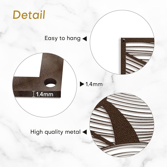 SIGNLEADER Metal Wall Art Decor Whale Tail Minimalist Modern Abstract Wall Sculpture Hangings Home Decoration for Living Room, Bedroom, Bathroom, Kitchen, Outdoor - 18" Bronze