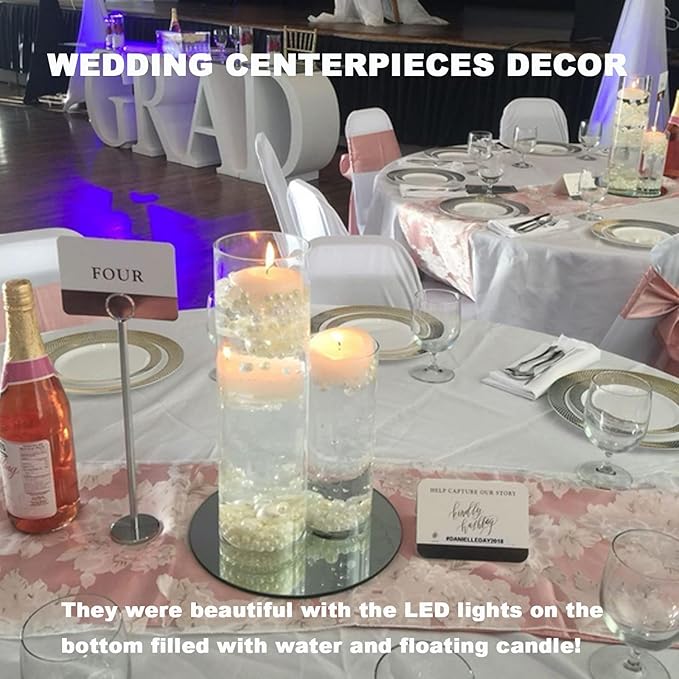 Cylinder Vase Bulk Clear Esmiome - Cylinder Vases for Centerpieces 4 Sets (16Pcs) Hurricane Floating Candle Holder, Glass Vases for Flowers, Decorative Centerpiece for Wedding, 4''+6''+8''+10''(High)