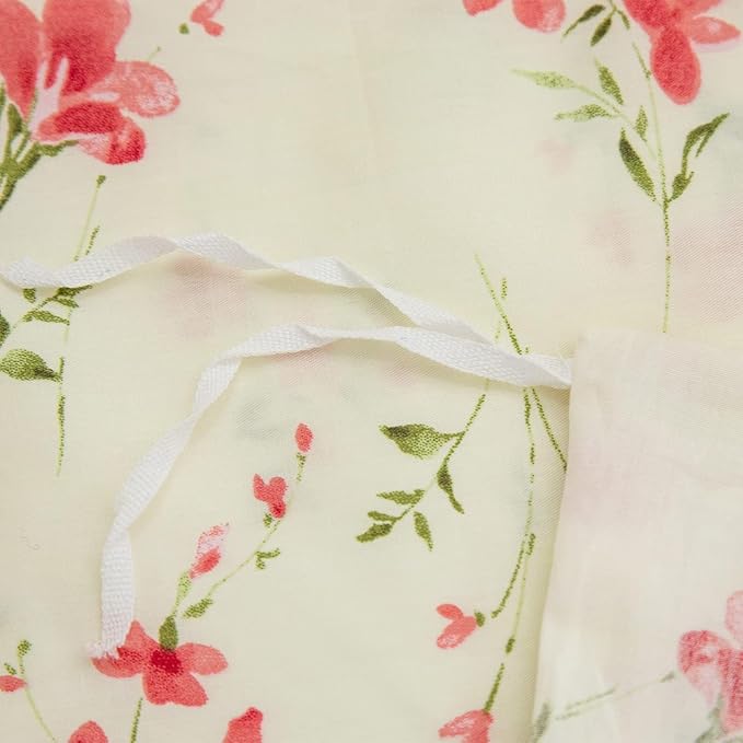 Boho Floral Duvet Cover King Soft Cotton Pink Floral Bedding Set King Chic Garden Style Cute Flower Pattern Duvet Cover Vintage Floral Botanical Comforter Cover 1 King Duvet Cover with 2 Pillowcases