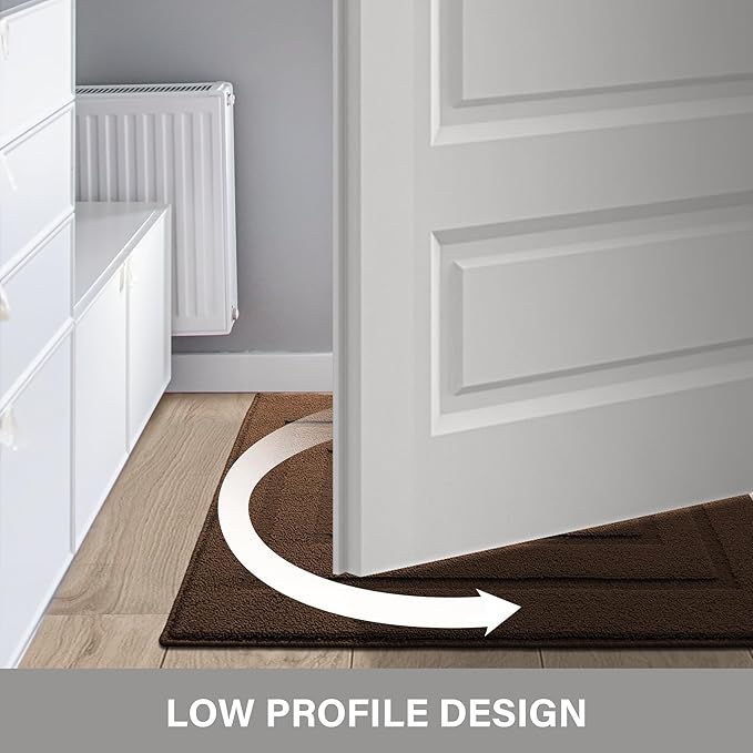 GRANNY SAYS Front Door Mat Outside Entrance, Welcome Matt Indoor Non-Slip, Door Mats for Outdoor, Entryway Front Porch Matt Low Profile Resist Dirt Easy to Clean, 32" x 20", Dark Brown