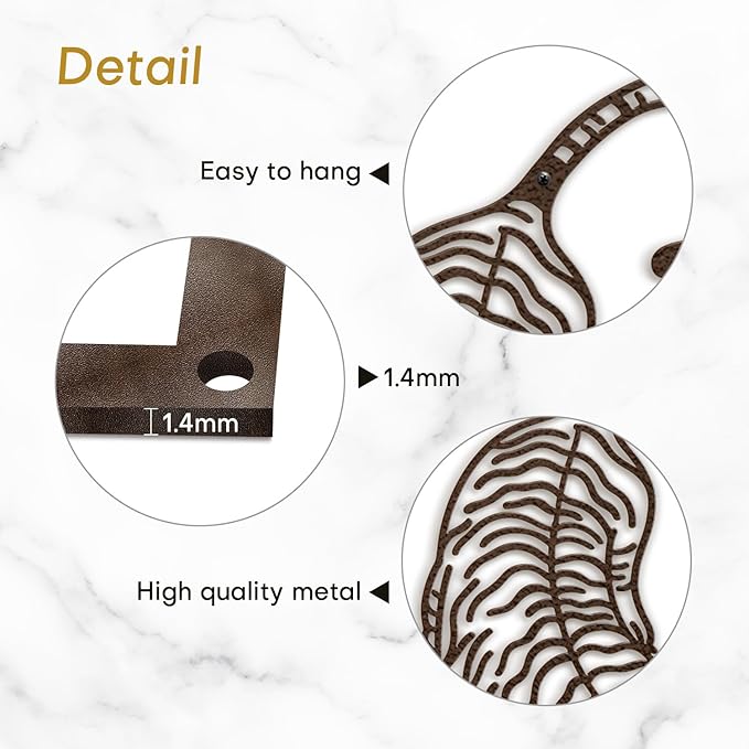 SIGNLEADER Metal Wall Art Decor Tiger Minimalist Modern Abstract Wall Sculpture Hangings Home Decoration for Living Room, Bedroom, Bathroom, Kitchen, Outdoor - 18" Bronze