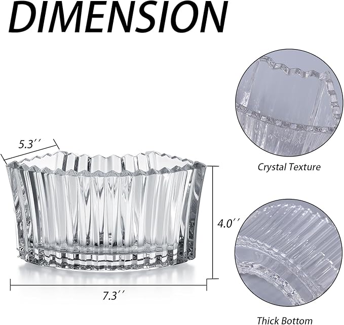 MCMCNCUIU Crystal Vases for Centerpieces, Flower Vases for Wedding Centerpieces, Clear Glass Vase for Flowers, Curve Small Vase for Living Room, Bedroom, Kitchen, Dining Table, Set of 2