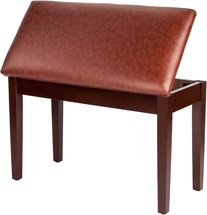 Bonnlo Duet Piano Bench with Storage Compartment and Thick Cushion Hinged top Artist Duet Seat