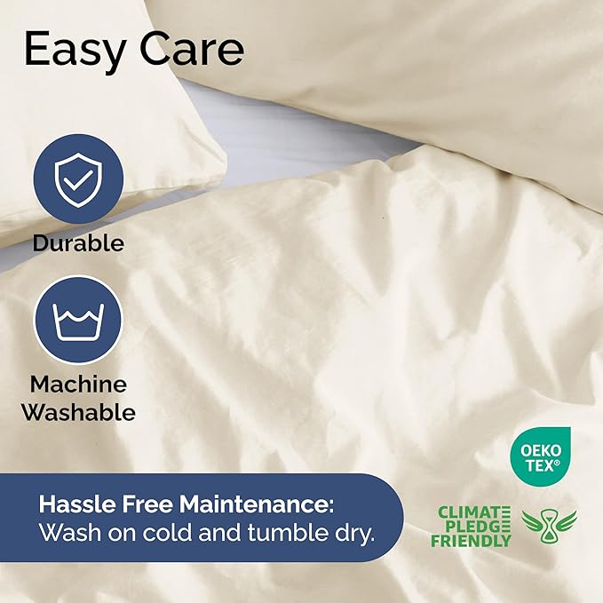 CGK Unlimited Duvet Cover Full Size Set - Extra Soft Full Size Duvet Cover 80 x 90 with 2 Pillow Shams - Hotel Quality, Fade Free w/Zipper Closures & Ties - Bedding and Bed Linens Set (Off White)