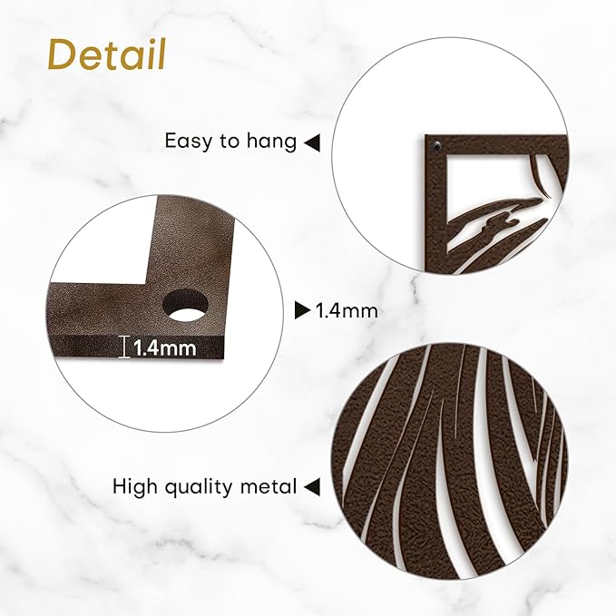 SIGNLEADER Metal Wall Art Decor Zebra Minimalist Modern Abstract Wall Sculpture Hangings Home Decoration for Living Room, Bedroom, Bathroom, Kitchen, Outdoor - 18" Bronze