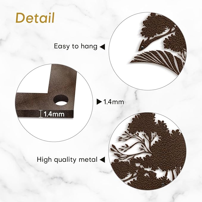 SIGNLEADER Metal Wall Art Decor Plant Leaf Minimalist Modern Abstract Wall Sculpture Hangings Home Decoration for Living Room, Bedroom, Bathroom, Kitchen, Outdoor - 18" Bronze