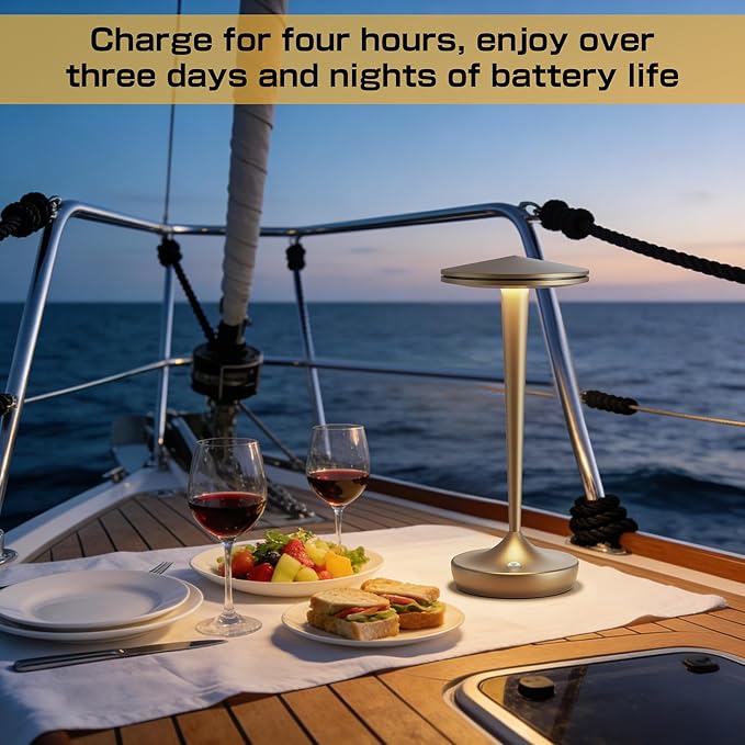 Cordless Lamp Rechargeable LED Table Light,48Hrs Battery Operated Table Lamp,Potable Lamp with Stepless Dimming and Waterproof Lamp for Kitchen,Dining,Shower,Outdoor Patio,Camping (1Pbronze)