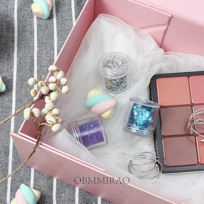 Upgrade 1PCS Pink Gift Box 9.5x7x4 Inches, Sturdy Gift Box with Lid for Gift Packaging, Foldable Magnetic Closure Storage Boxes, Bridesmaid proposal box, Rectangle Collapsible Box