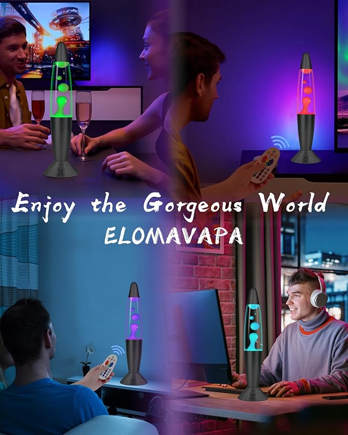 Large Black Liquid Motion Lamps 17 Colors Changing with Remote, 16 Inch Giant LED Table Lamp for Adults Kids, Mood Lighting Night Light for Bedroom Nightstand Office Decor, Birthday Christmas Gifts