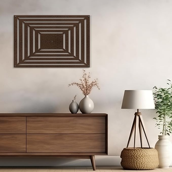 SIGNLEADER Metal Wall Decor Rectangles Gradient Minimalist Modern Luxury Wall Sculpture Hangings 3D Statue Home Decoration for Living Room, Bedroom, Bathroom, Kitchen, Fireplace, Office - 18" Bronze