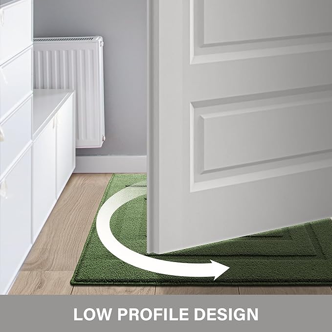 GRANNY SAYS Front Door Mat Outside Entrance, Welcome Matt Indoor Non-Slip, Door Mats for Outdoor, Entryway Front Porch Matt Low Profile Resist Dirt Easy to Clean, 32" x 20", Green