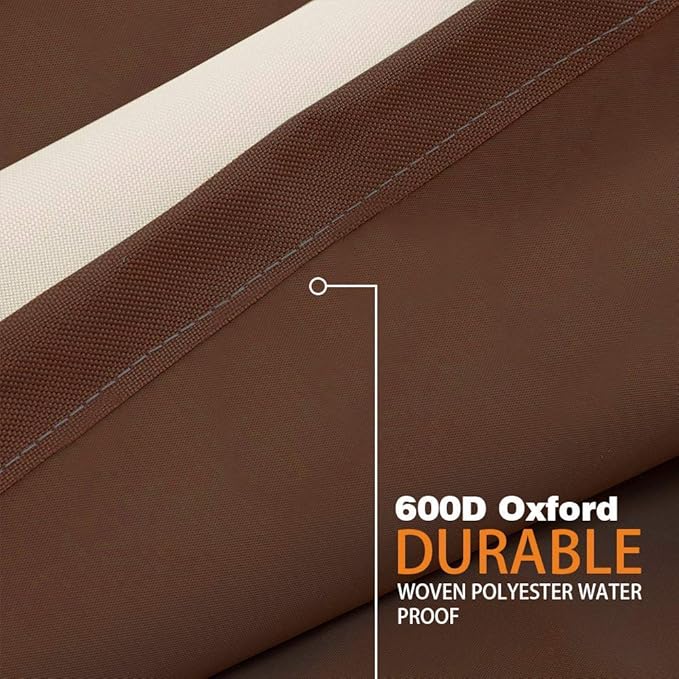 VAILGE Heavy Duty Patio Sofa Cover, 100% Waterproof Outdoor Sofa Cover, Large Lawn Patio Furniture Covers with Air Vent, Large(Standard), Beige & Brown