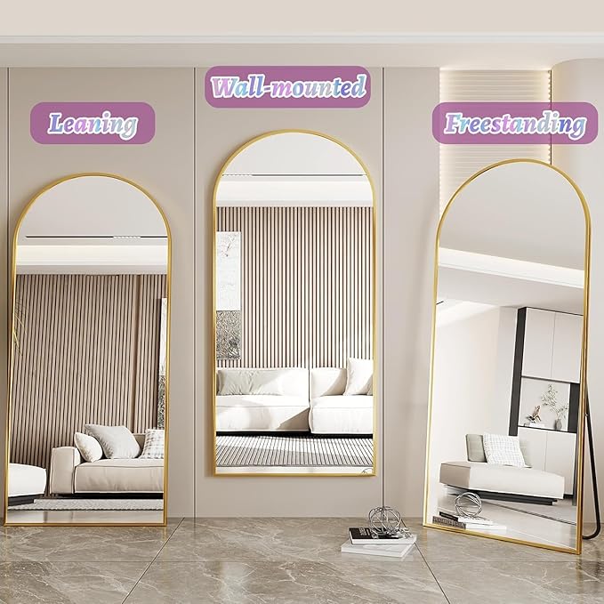 Floor Mirror, 58"×18" Full Length Mirror with Stand for Bedroom Living Room, Gold