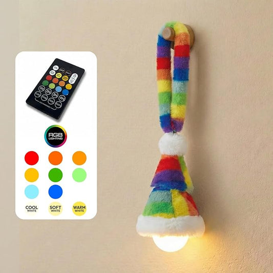 Aesthetic Plush LED Night Light, 1200mAh Rechargeable Mood Lamp, 3 Color Temperatures (Warm/Nature/Cool), 150 Lumens Dimmable Nursery Light with Remote, 1-4H Timer, Bedside Decor, Colorful