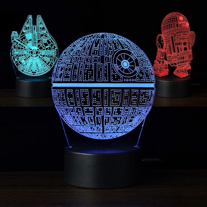 TITISKIN 3D Illusion LED Night Light,16 Colors Gradual Changing Touch Switch USB Table Lamp for Holiday Gifts or Home Decorations （3Pattern）