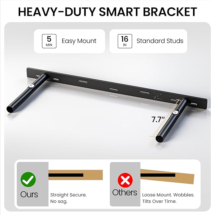 30Inch Black Floating Shelves for Wall, 12 Inch Deep Shelves for Bedroom, Kitchen, Bathroom Wall Mounted, Rustic Wood Floating Shelf with Invisible Brackets for Books, Storage, Decor, 2 Packs