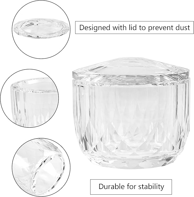 kitCom Crystal Candy Dish With Lid Hand-Cut Home Decorative Jewelry Box Candy Jar W 3.9" x H 3.5", Comes With Gift Box