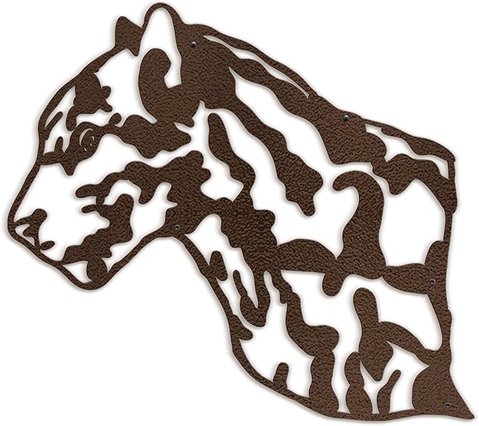 SIGNLEADER Metal Wall Art Decor Leopard Minimalist Modern Abstract Wall Sculpture Hangings Home Decoration for Living Room, Bedroom, Bathroom, Kitchen, Outdoor - 18" Bronze