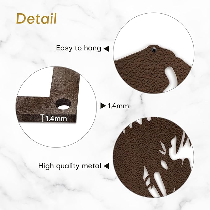 SIGNLEADER Metal Wall Art Decor T-Rex Breaking Out Minimalist Modern Abstract Wall Sculpture Hangings Home Decoration for Living Room, Bedroom, Bathroom, Kitchen, Outdoor - 18" Bronze