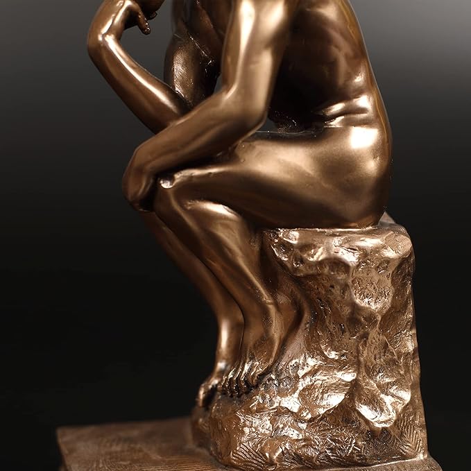 Magicsculp-The Thinker Statue Bookends in Premium Cold Cast Bronze- 7.48-Inch Museum Grade Collectible Figurine (Small-Bookends)