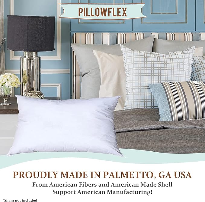 Pillowflex Premium Polyester Pillow Insert – 13x19 - Rectangle Pillow Form, Machine Washable, Soft Sham Supports, Decorative Form for Covers and Throw Pillows, Hypoallergenic - Made in USA - 2 Pack
