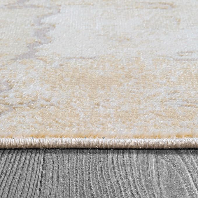 Beverly Rug Living Room Rug 5x7 Modern Luxury Ultra Soft Vintage Indoor Area Rugs for Kitchen Dining Room Stain Resistant Non Shedding Indoor Carpet Alfombras para Salas Modernas (5 x 7 Beige)