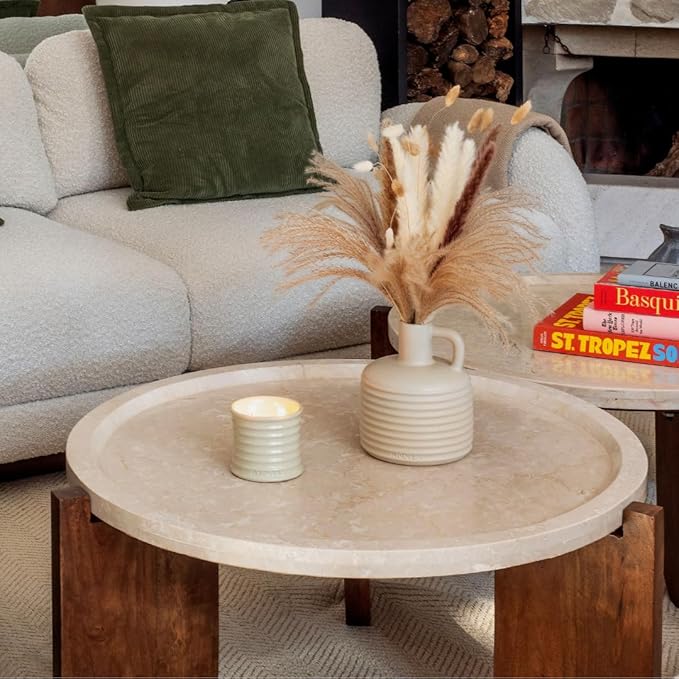 Annex Large Ceramic Handmade Bud Vase, Perfect for Pampas Grass, Book Vase for Flowers, Boho Room Decor for Home, Table, Shelf, Floor, Centerpiece or Book Display