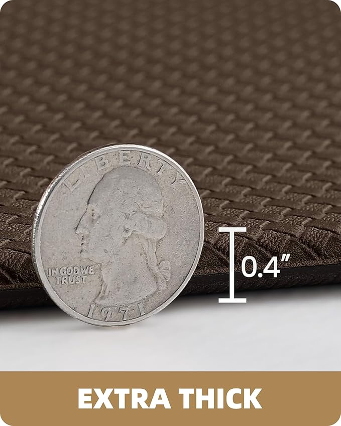 Color&Geometry Anti Fatigue Cushion Kitchen Mat for Floor -17"x79",Long,Easy Clean, Water & Oil Proof, Anti Slip, Foam Rubber Runner Rug for Front Sink Comfort Standing,Brown