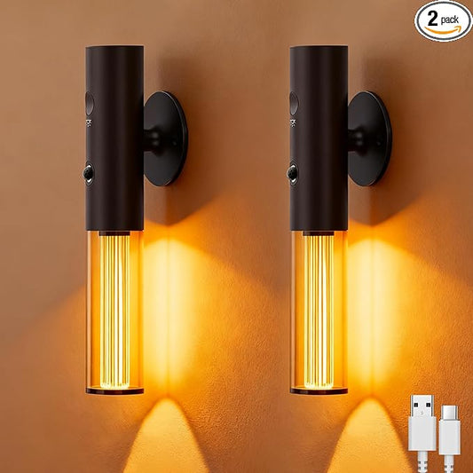 Koopala Auto-On Motion Detection Night Lamp - 3 Customizable Modes, Battery Operated LED Light for Dark Spaces (Set of 2)